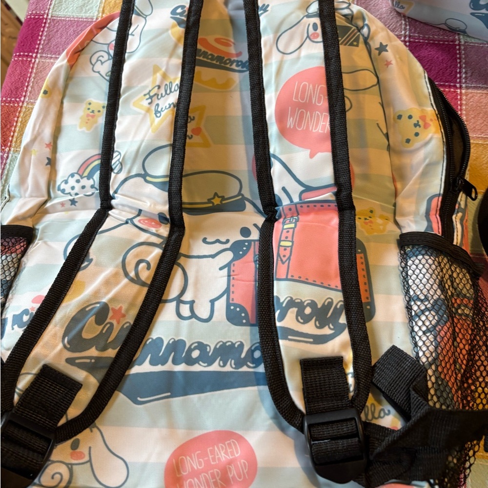 Cinnamonroll is hello kitties friend 🩷Kids Backpack Set - White and Pink NWT - Picture 3 of 7
